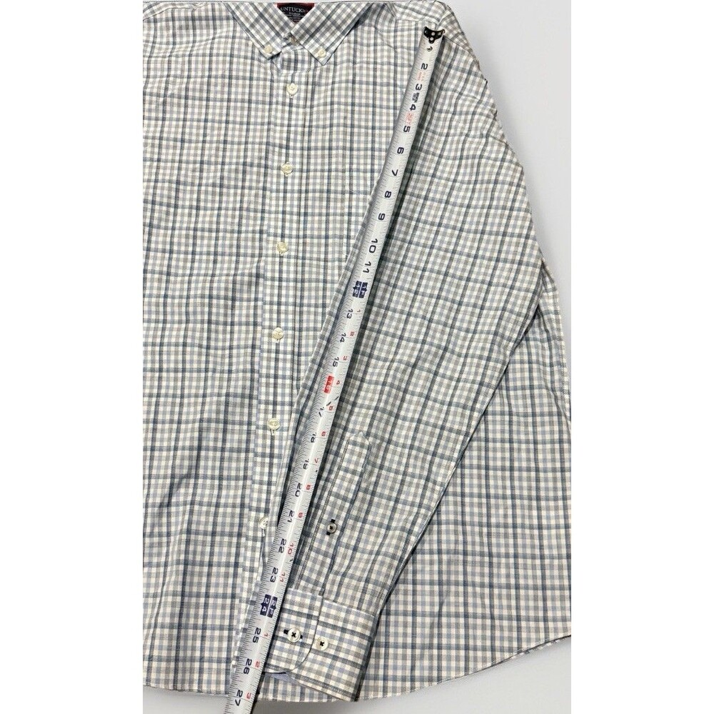 UNTUCKit Men’s XL Slim Fit Check Performance Shirt Long Sleeve Button Up - Picture 10 of 12